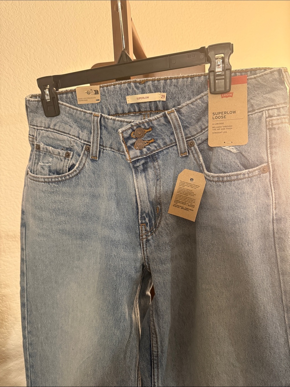 Levi's Superlow Loose Light Wash Blue Jeans